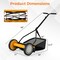 Manual Reel Push Lawn Mower 14 Inch Cutting Width 4 Height Adjustment
